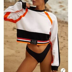 P.E. NATION Legacy Sweatshirt in Optic White Logo Pullover Sz S Like New Rare